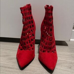 Shoe Dazzle Red Cutout Heels